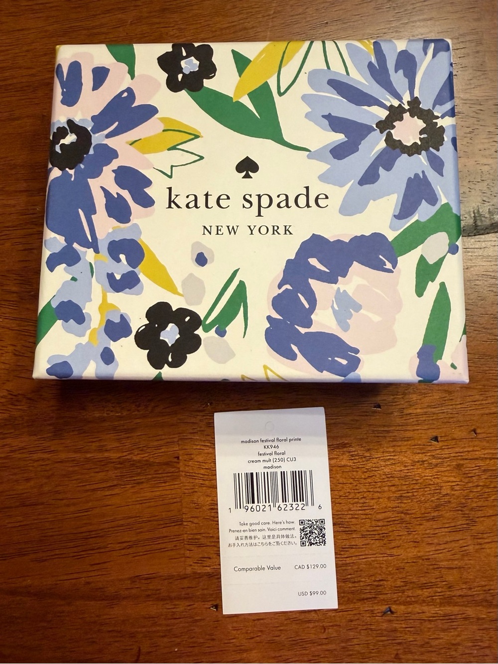 kate spade NEW Pink Canvas Floral Crossbody Bag & Cardholder - Blue Floral $358 - Picture 11 of 14